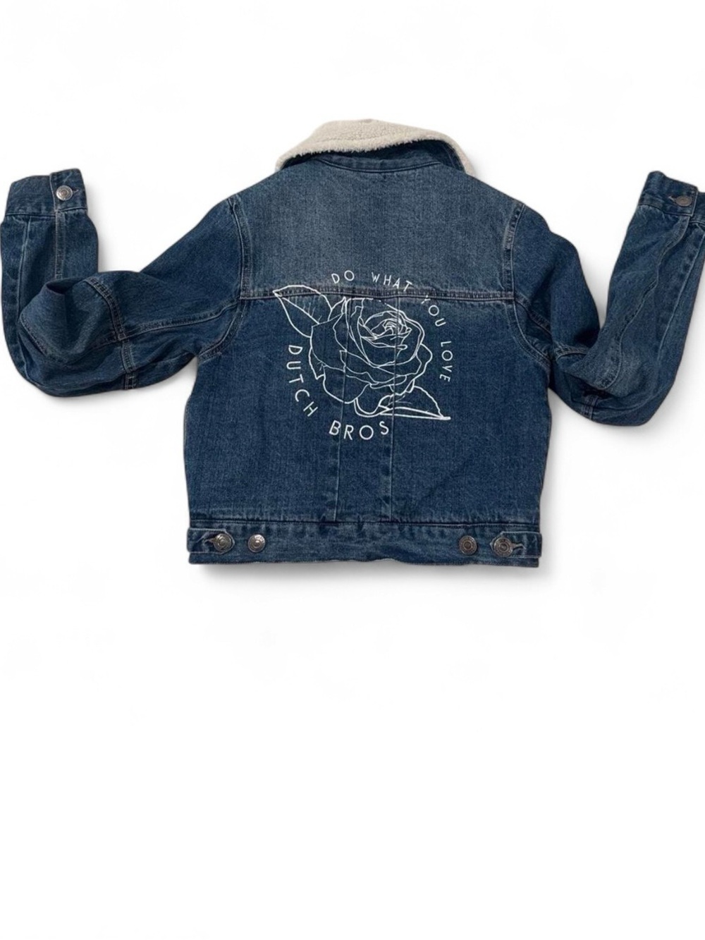 RARE Dutch Bros Sherpa Denim Jacket